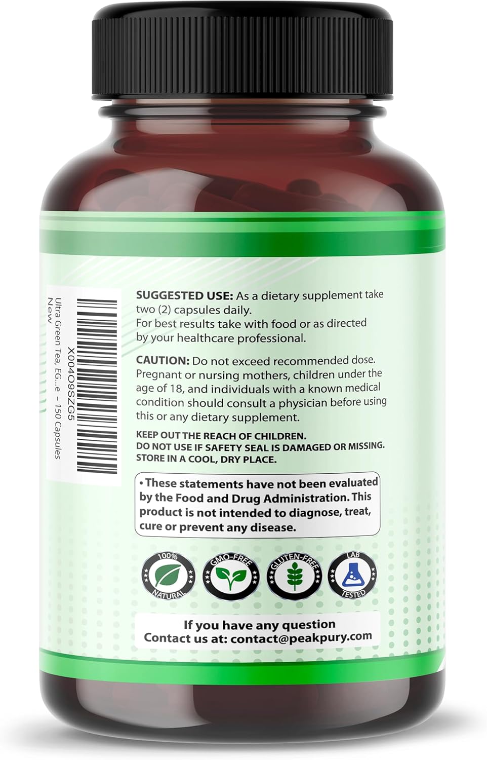 Ultra Green Tea, EGCG, Caffeine & Alpha-GPC – Natural Energy, Focus & Metabolism Support – Made in The USA – 150 Capsules