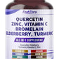 Quercetin Elderberry Turmeric Vitamin C Zinc - Immunity Support - Made in USA