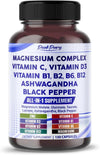 Magnesium Complex with 5-HTP, Ashwagandha, Saffron & Chamomile – Relaxation & Mood Support – 150 Capsules – Made in USA