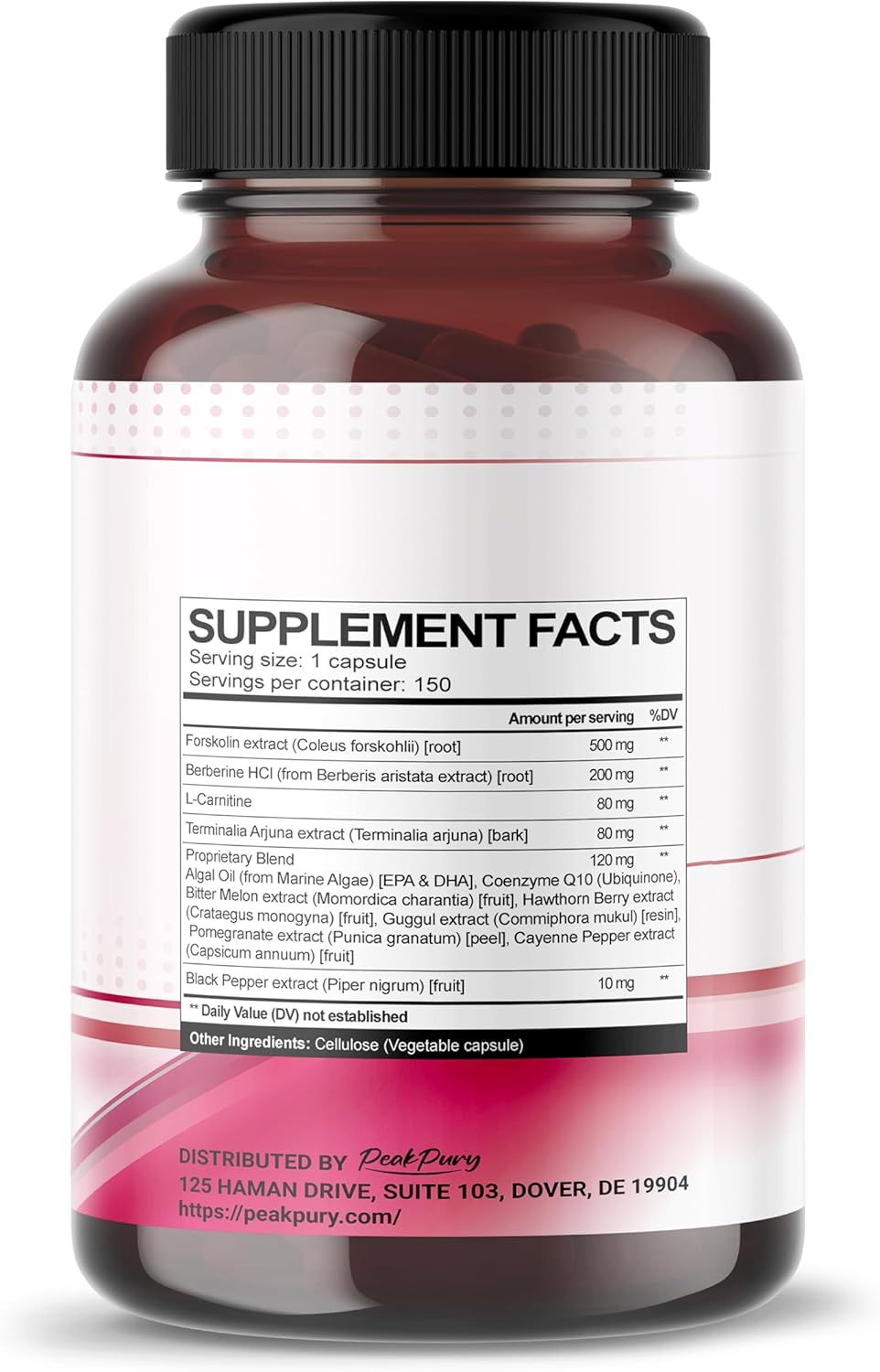 All-in-1 Herbal Blend with Forskolin, Berberine & L-Carnitine – Daily Wellness Support – 150 Capsules
