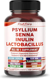 All-in-1 Psyllium, Senna, Inulin & Probiotic Supplement – Supports Digestive Harmony & Gut Microbalance – Made in The USA – 150 Capsules