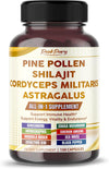 Premium All-in-1 Pine Pollen, Shilajit, Cordyceps & Astragalus – Supports Immune Health, Energy & Natural Endurance – Made in The USA – 150 Capsules