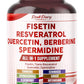 Fisetin Resveratrol Quercetin Elderberry, Echinacea Ashwagandha Turmeric Ginger - Made in USA