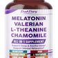 All-in-1 Melatonin, Valerian, L-Theanine & Chamomile Supplement – Supports Restful Sleep & Mental Relaxation – Made in The USA – 150 Capsules