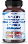 Ultra Alpha GPC, Phosphatidylserine, Uridine & L-Theanine – Nootropic Supplement for Mood, Focus & Mental Clarity – Made in The USA – 150 Capsules
