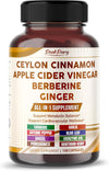 Ultra All-in-1 Ceylon Cinnamon, Apple Cider Vinegar, Berberine & Ginger – Supports Metabolic Balance & Heart Wellness – Made in The USA – 150 Capsules