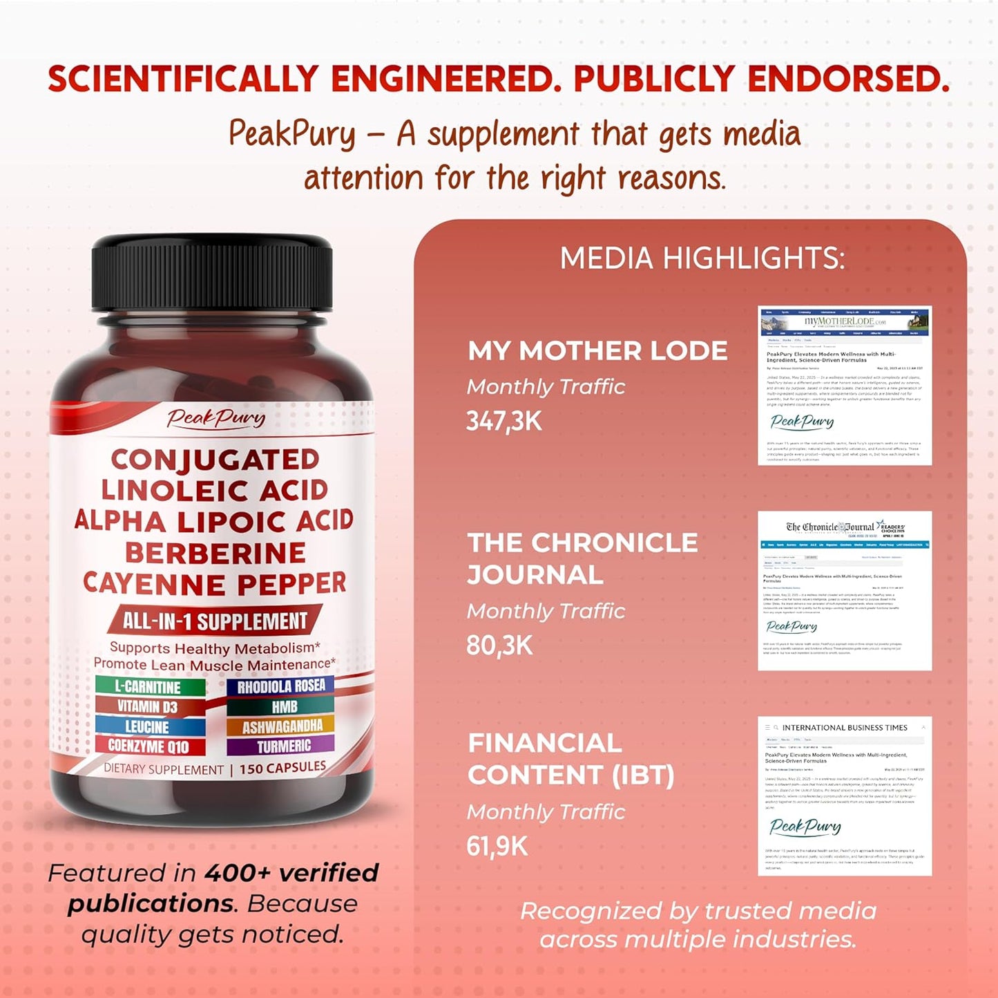 Premium All-in-1 CLA, Alpha Lipoic Acid, Berberine & Cayenne – Supports Metabolism & Lean Muscle Maintenance – Made in The USA – 150 Capsules