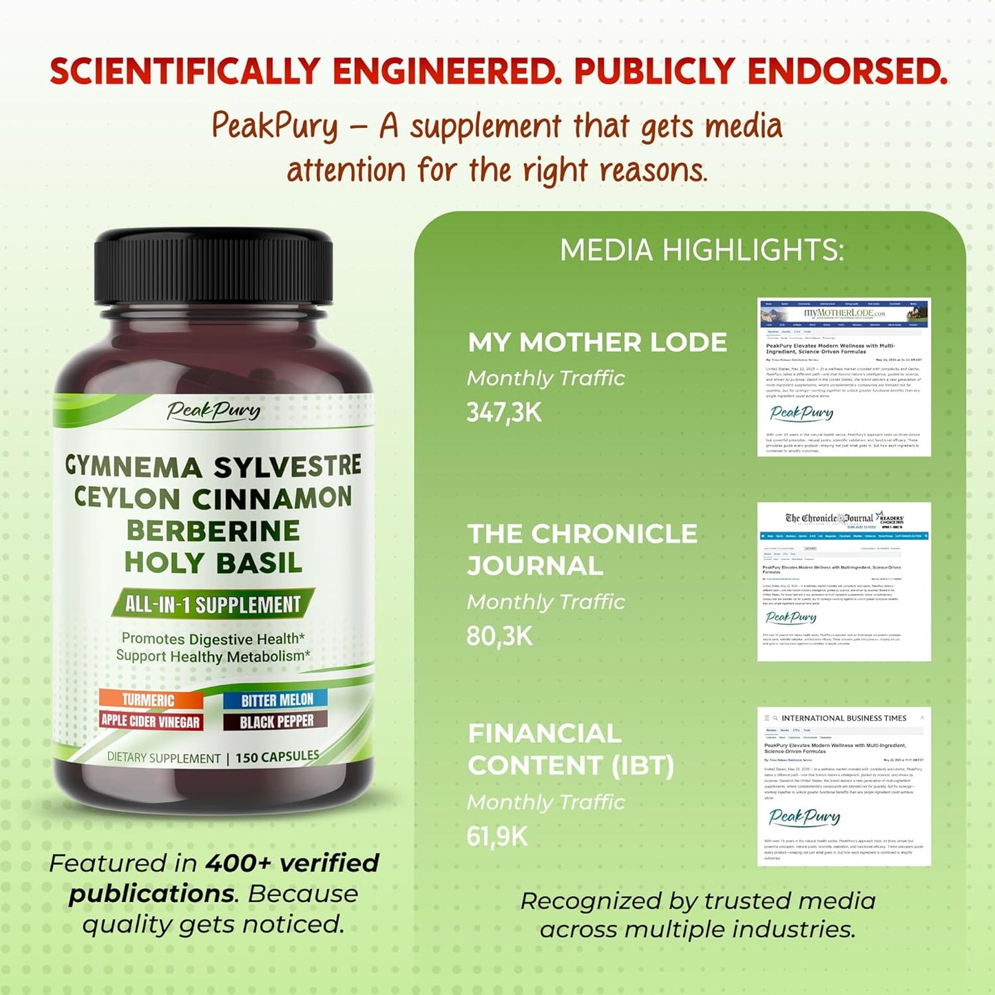 All-in-1 Gymnema Sylvestre Ceylon Cinnamon Berberine1, High Potency s for Digestive Health & Metabolism Support - Made in The USA