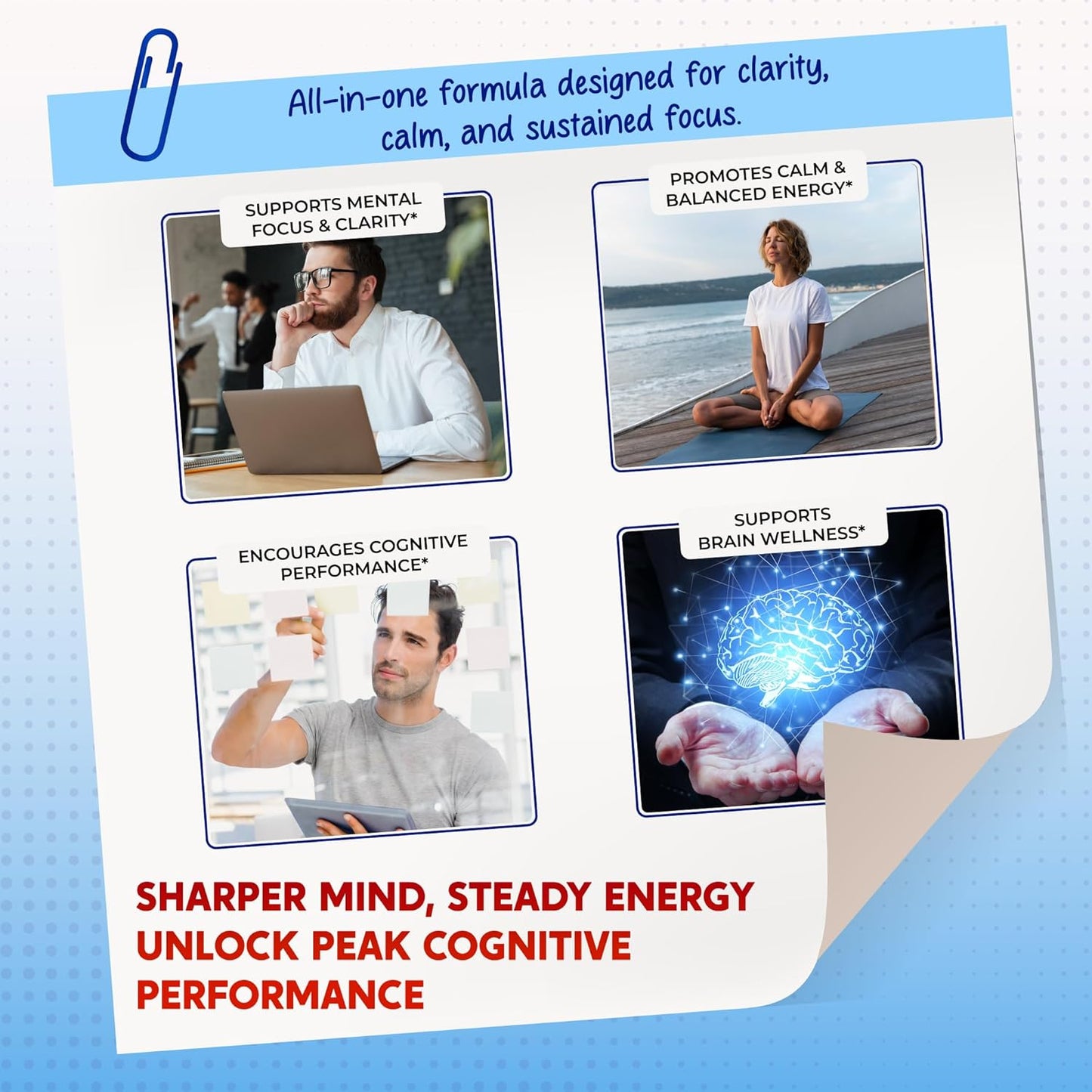 Premium L-Theanine, Alpha-GPC, Lion’s Mane & Phosphatidylserine – Cognitive & Mental Focus Support Supplement – Made in The USA – 150 Capsules