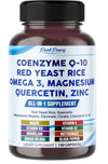 Coenzyme Q-10 Red Yeast Rice Quercetin Magnesium Malate, Glycinate, Citrate - Made in USA