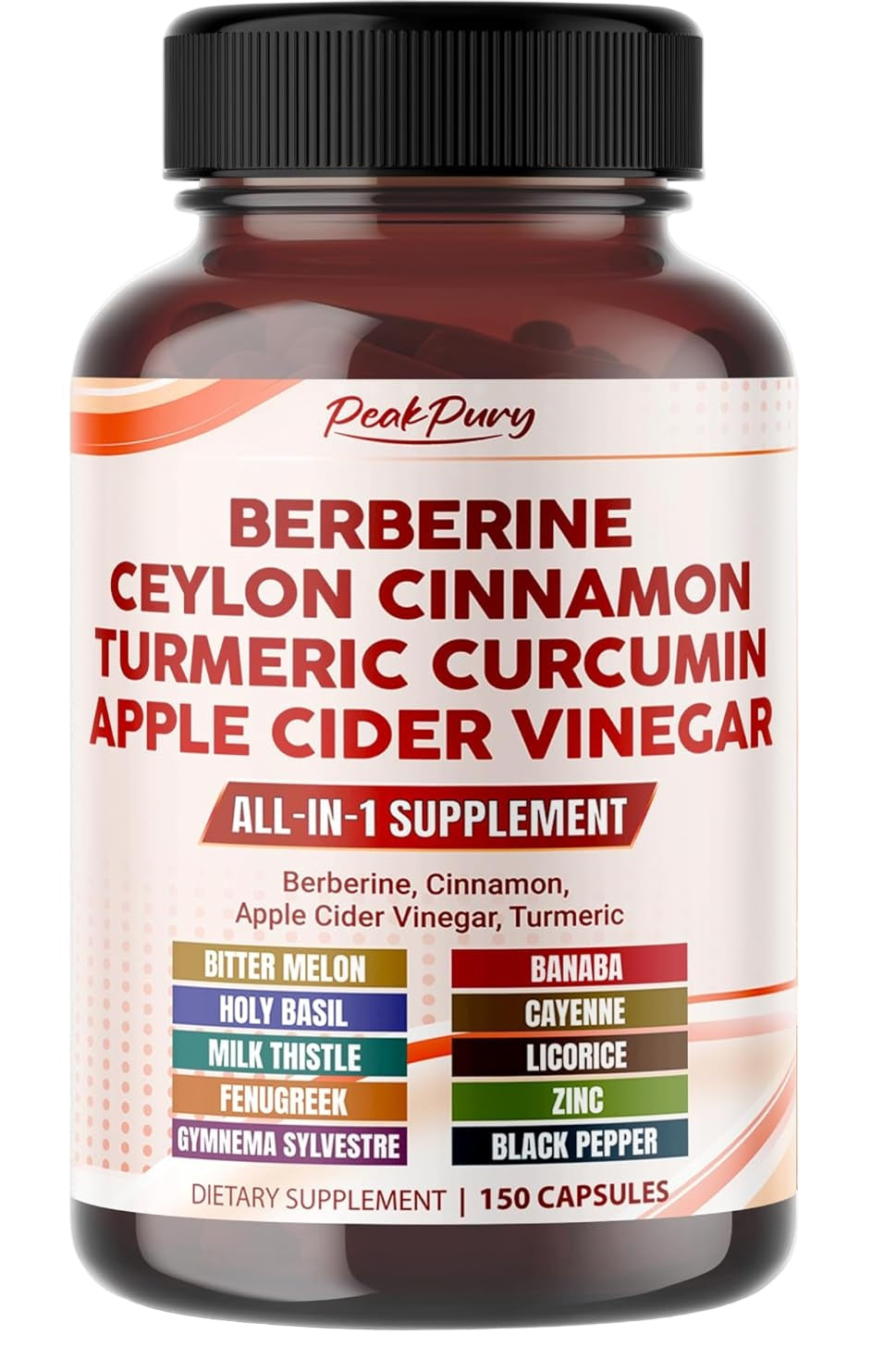 Berberine Cinnamon Apple Cider Vinegar Turmeric - Overall Wellness Support- Made in USA