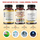 Lion's Mane Turkey Tail Cordyceps Reishi Chaga - Overall Wellness Support- Made in USA
