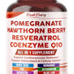 Ultra Pomegranate, Hawthorn, Resveratrol & CoQ10 – All-in-1 Supplement for Heart Wellness, Antioxidant & Cellular Support – Made in The USA – 150 Capsules