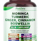 Moringa, Turmeric, Ginger Root, Ceylon Cinnamon, Boswellia - Made in USA