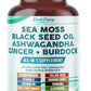 Sea Moss Black Seed Oil Ashwagandha Ginger Burdock Bladderwrack - Immunity Support - Made in USA