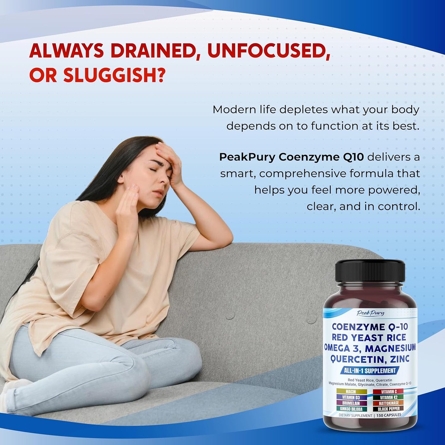 Coenzyme Q-10 Red Yeast Rice Quercetin Magnesium Malate, Glycinate, Citrate - Made in USA
