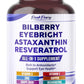 All-in-1 Bilberry Eyebright Astaxanthin Elderberry Resveratrol Supplement - Rich in Antioxidants & Supports Eye Health - Made in The USA -150 Capsules